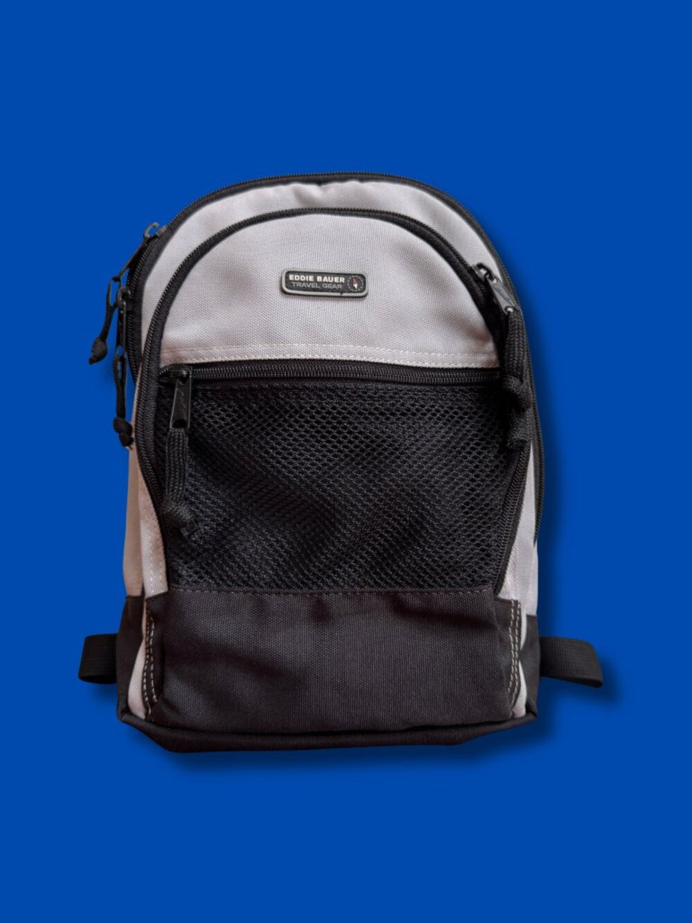 Eddie Bauer Mini Backpack Travel Gear Vintage Y2K Gray Black Ripstop Nylon
